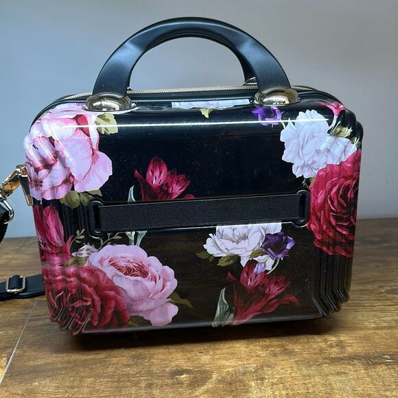 Triforce Avignon Collection Black Floral Hard Beauty Case Organizer - Picture 5 of 13